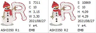 Snowflakes and Snowmen Monogram Letter R