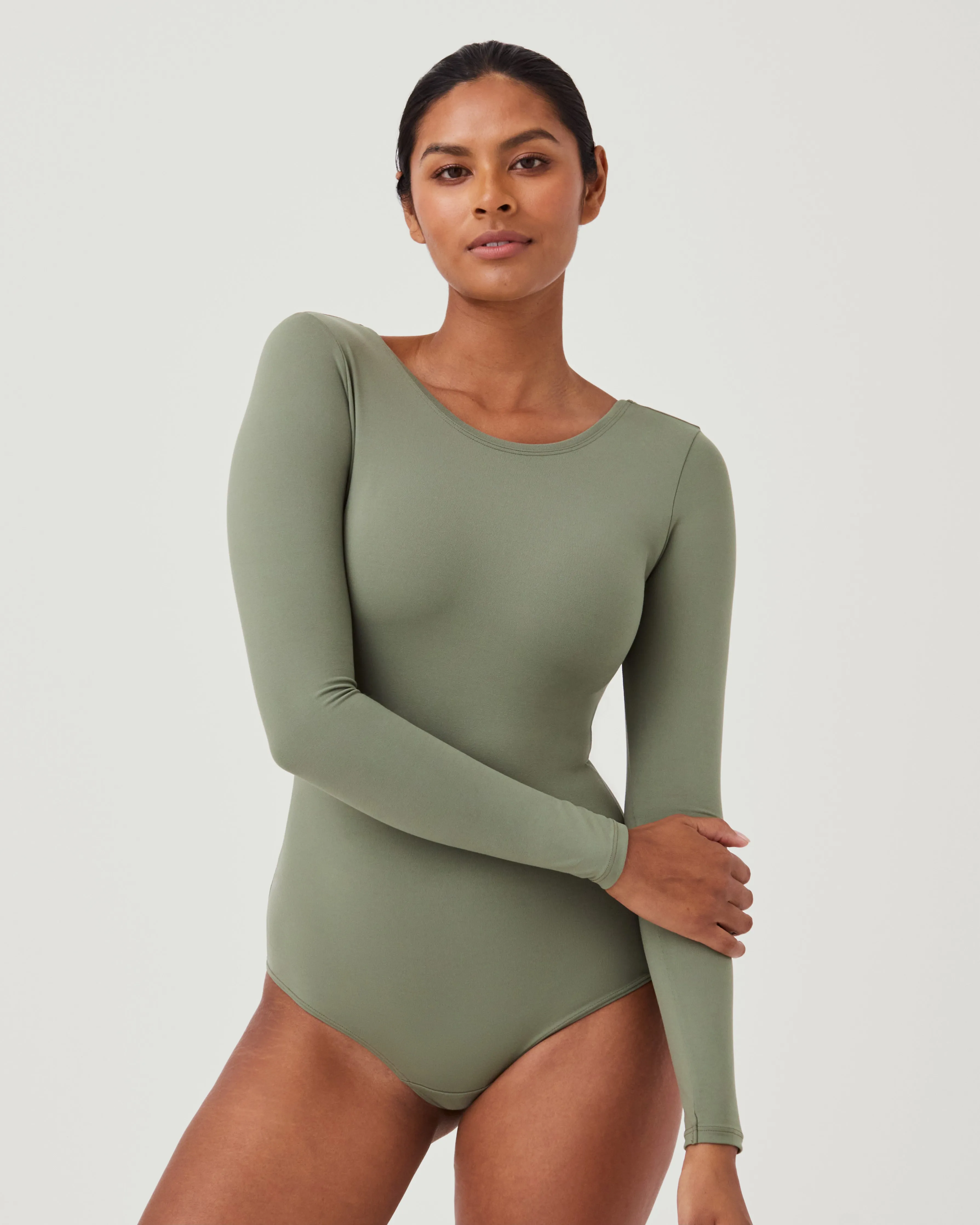 SPANX® Suit Yourself Long Sleeve Scoop Neck Bodysuit