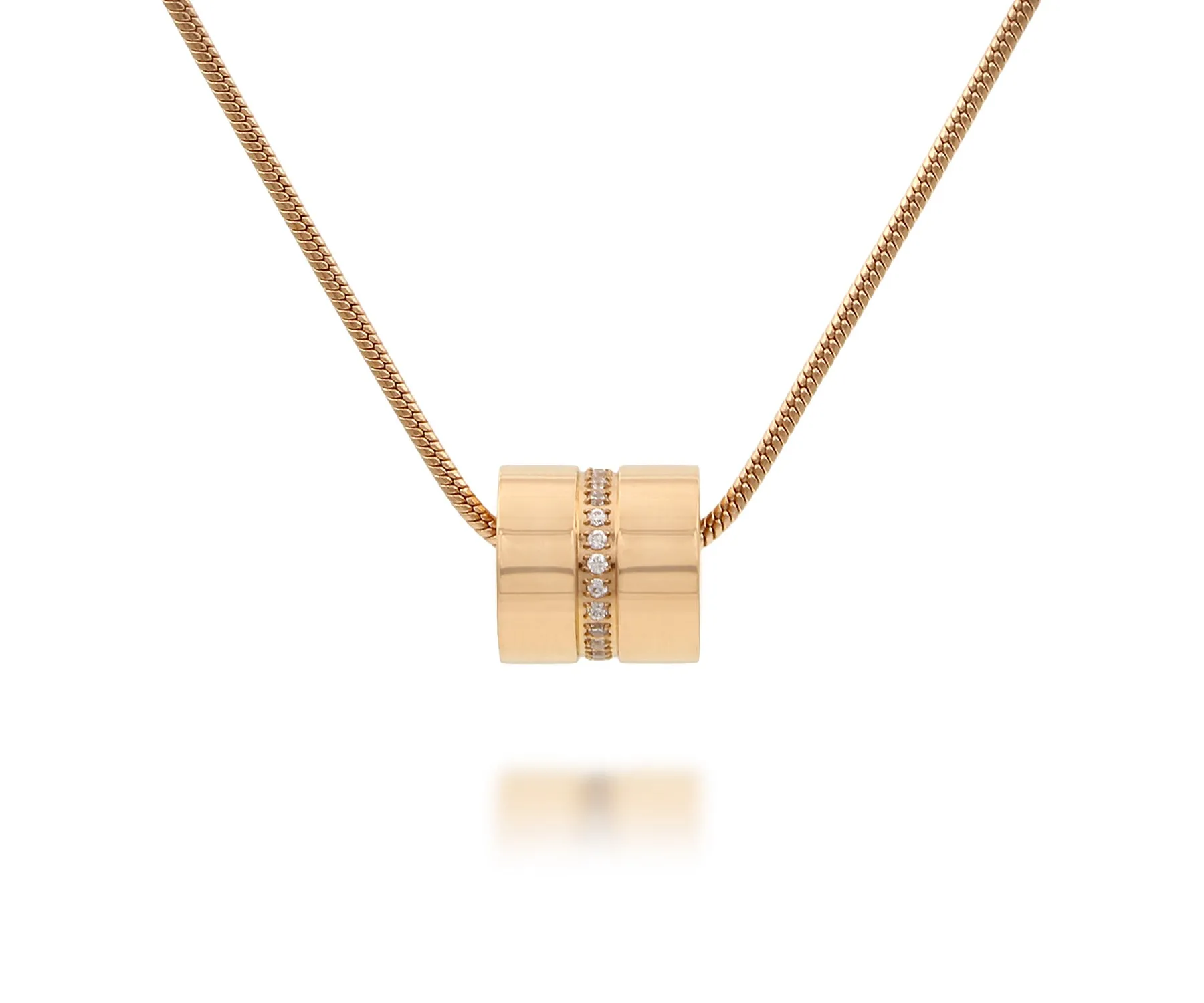 Sparkling Barrel Rose Gold Necklace