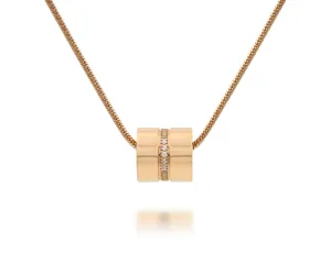 Sparkling Barrel Rose Gold Necklace