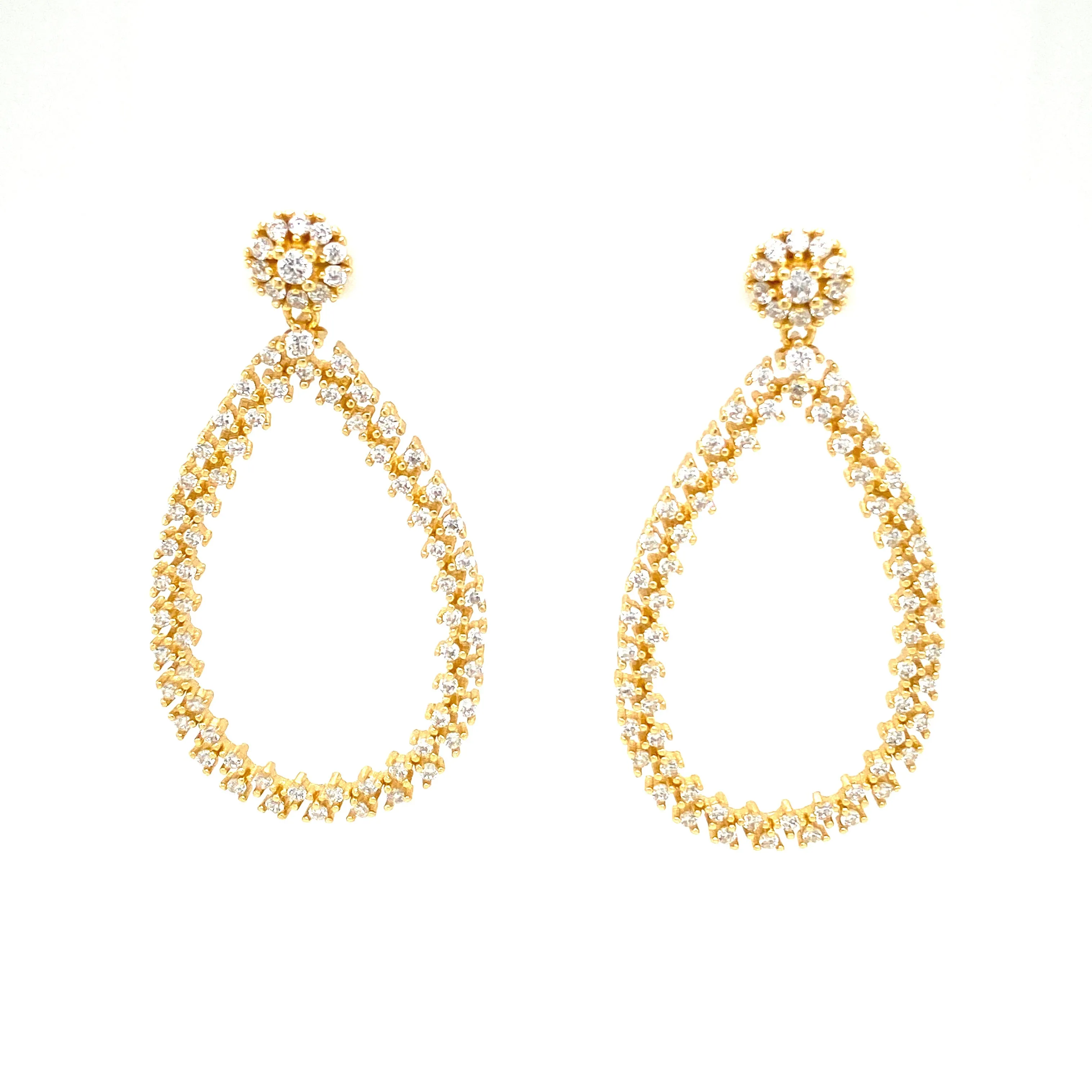 Sparkling CZ Teardrop Earrings