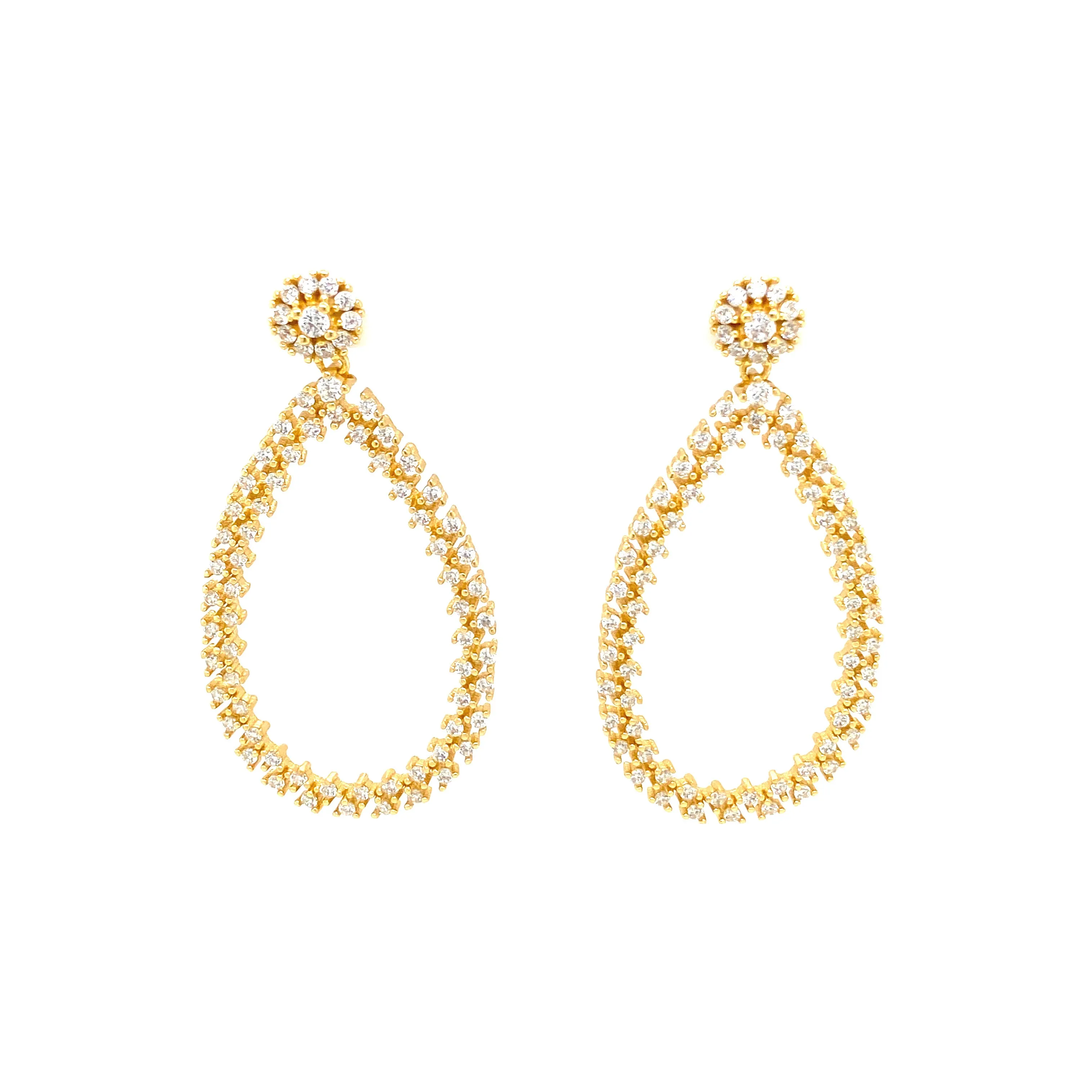 Sparkling CZ Teardrop Earrings