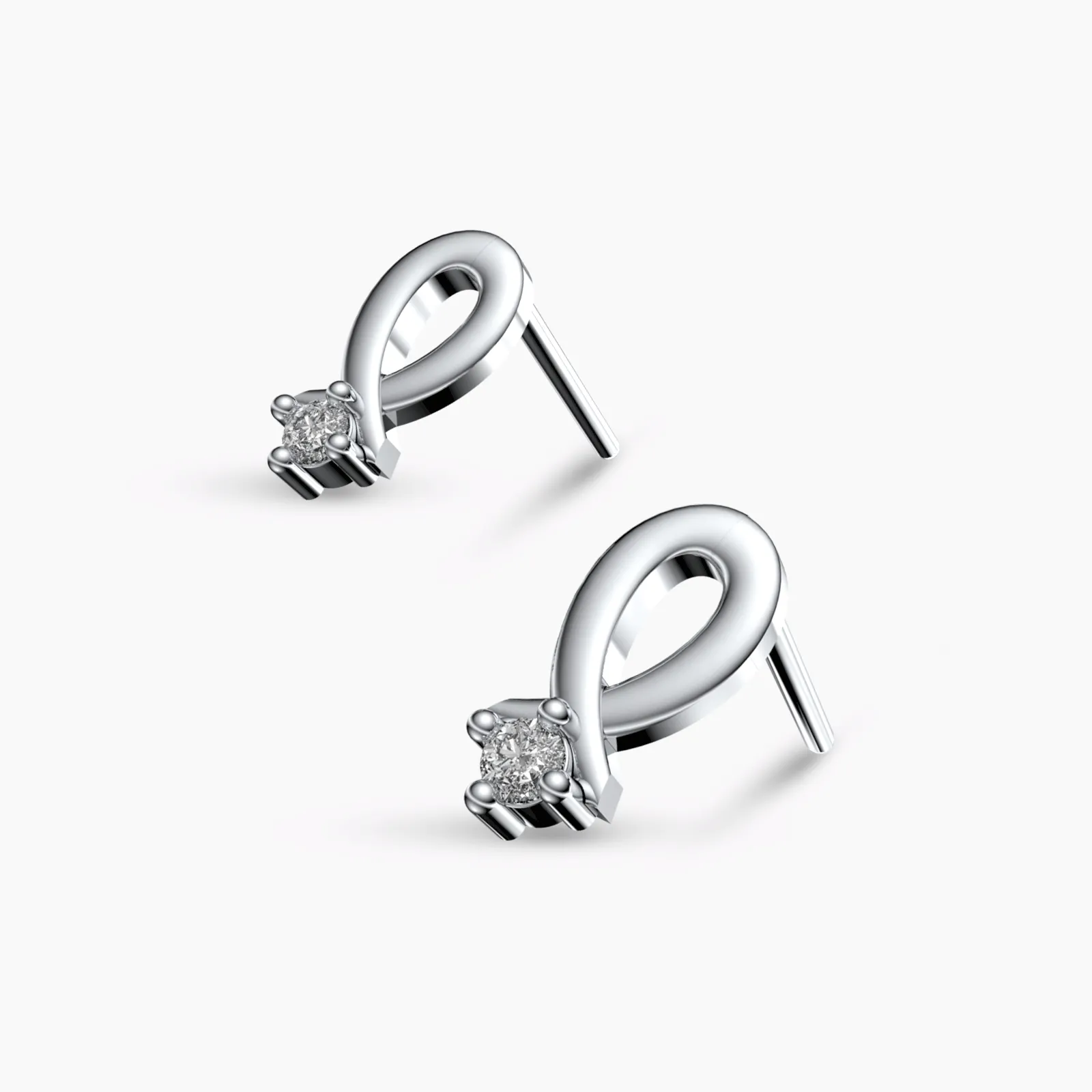 Sparkling Drop Diamond Stud Earrings