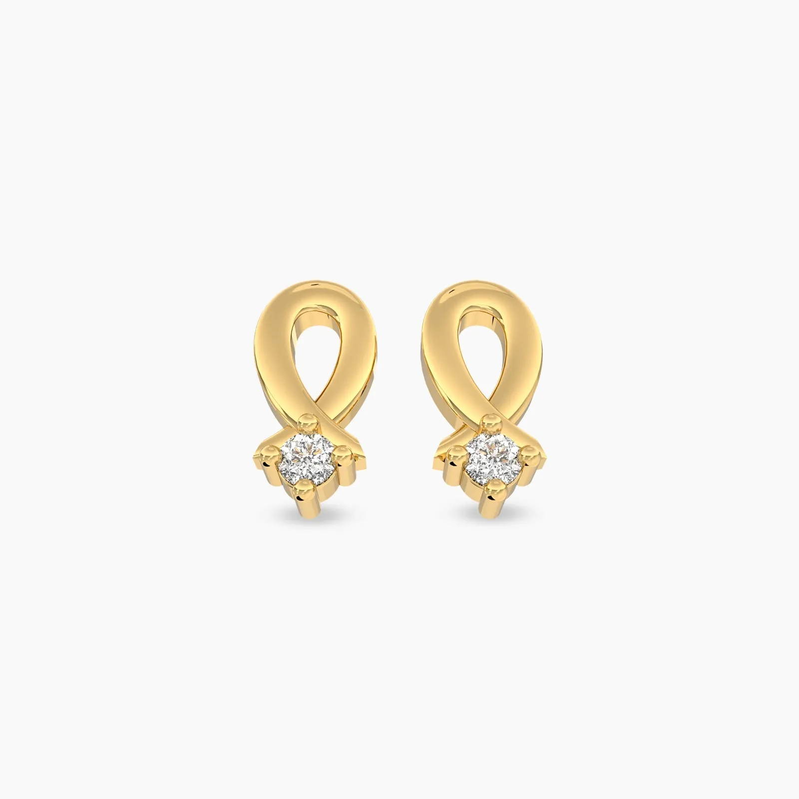 Sparkling Drop Diamond Stud Earrings
