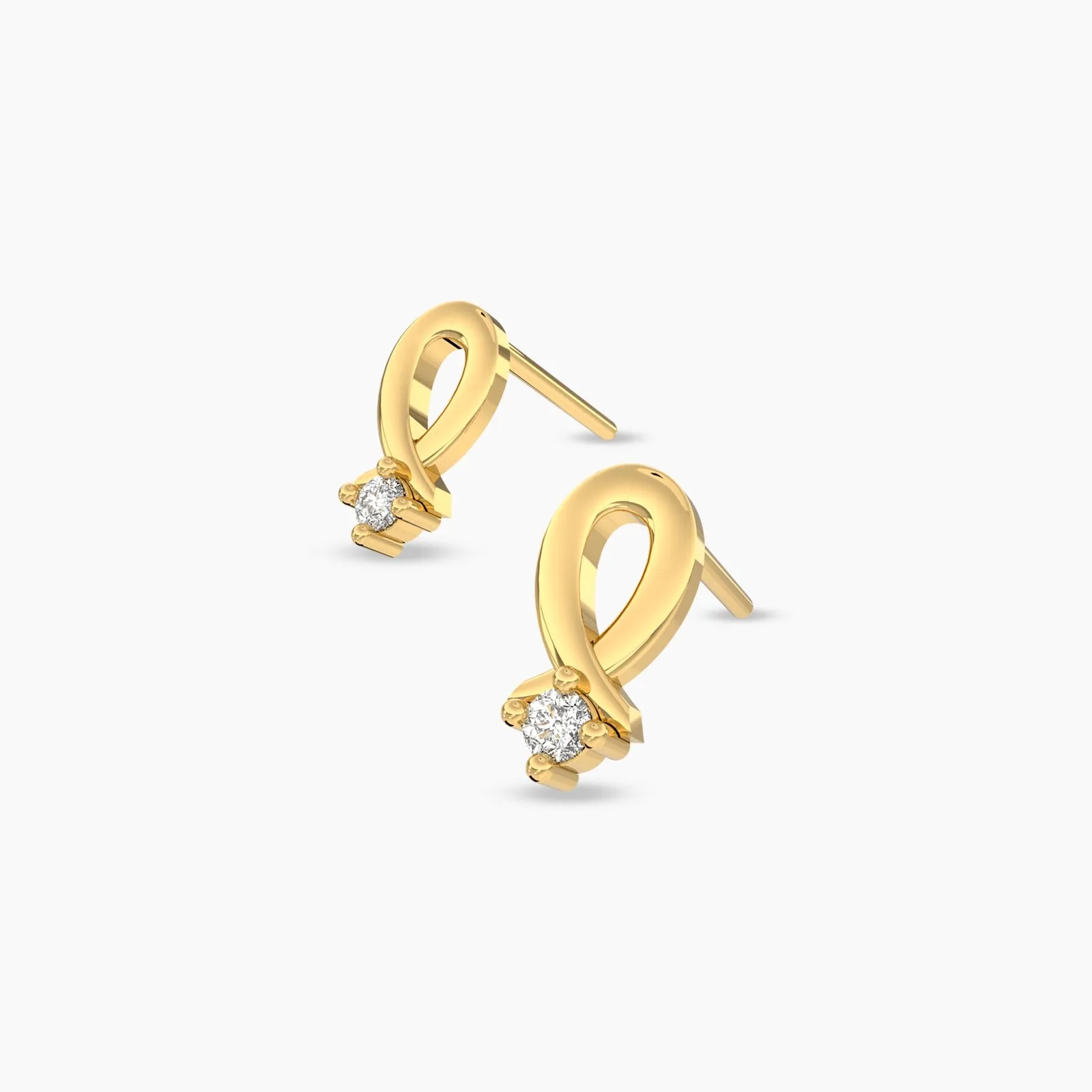 Sparkling Drop Diamond Stud Earrings