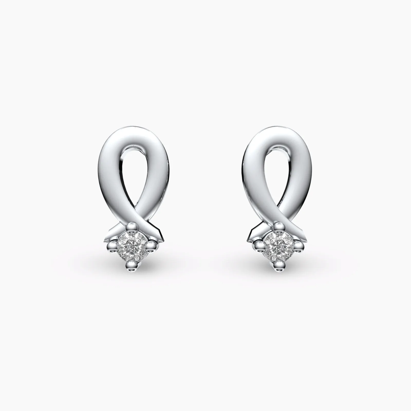 Sparkling Drop Diamond Stud Earrings