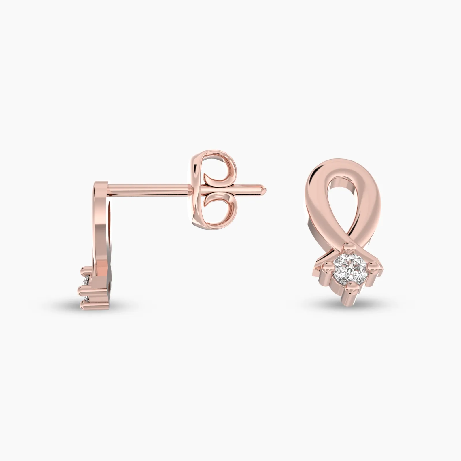 Sparkling Drop Diamond Stud Earrings