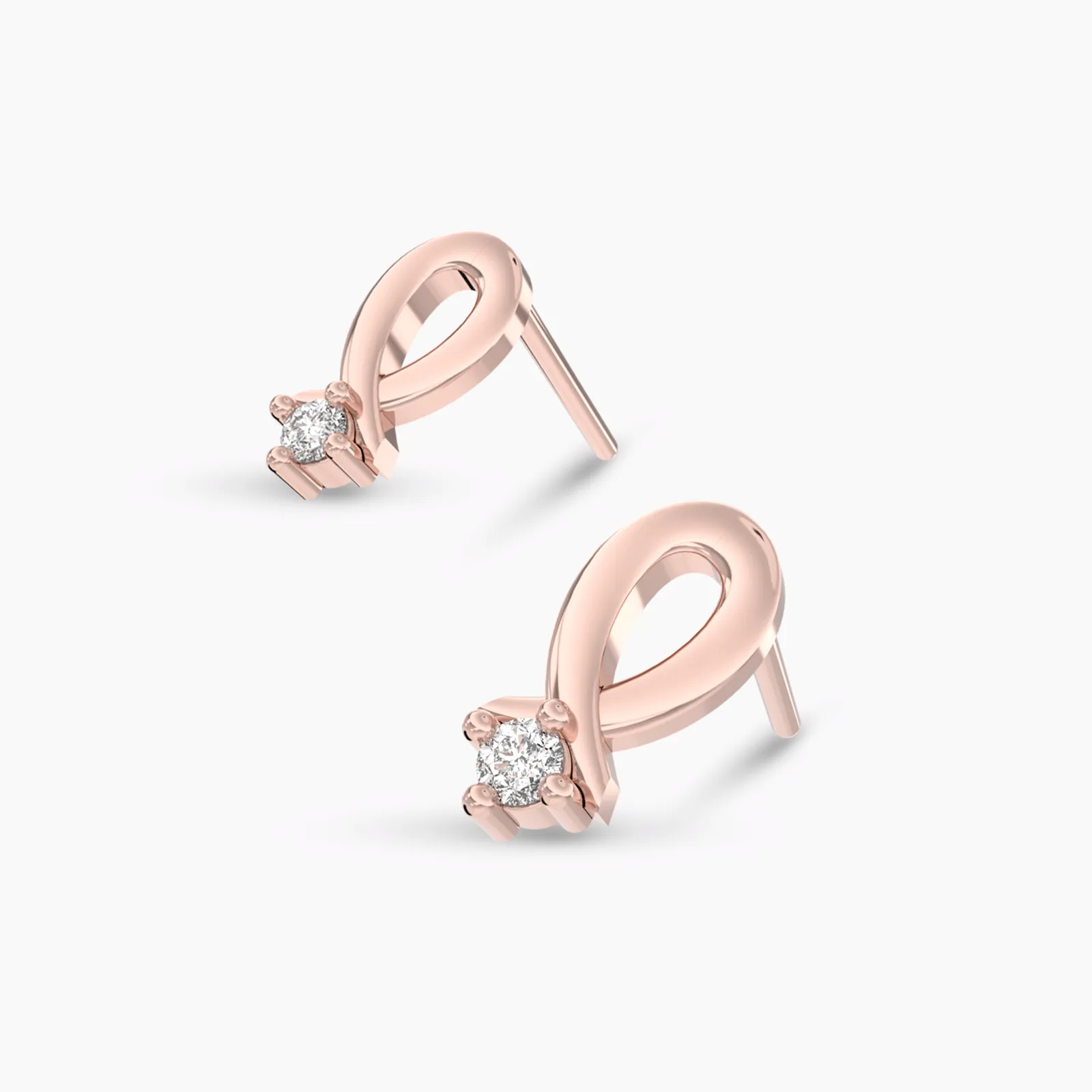 Sparkling Drop Diamond Stud Earrings