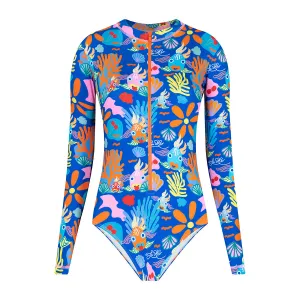 Sparkling Fish Women Long Sleeve Bodysuit Rash Guard