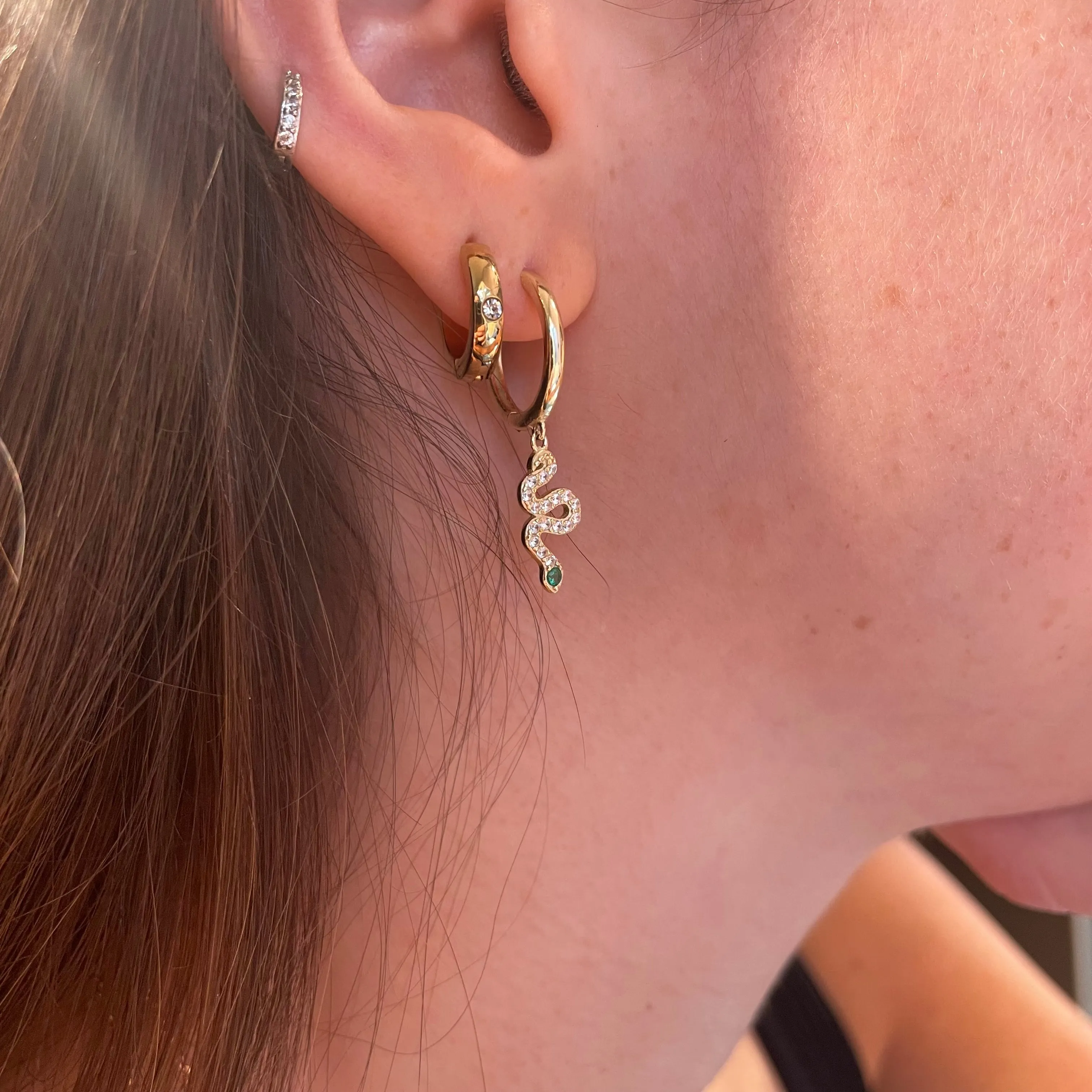 Sparkling Snake Drop Hoops