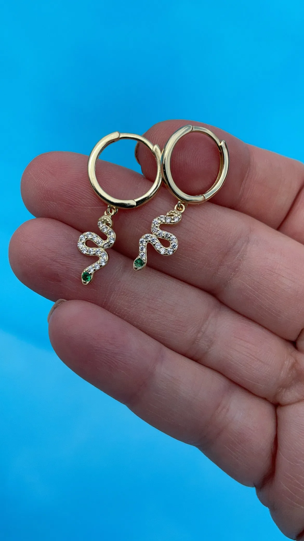 Sparkling Snake Drop Hoops