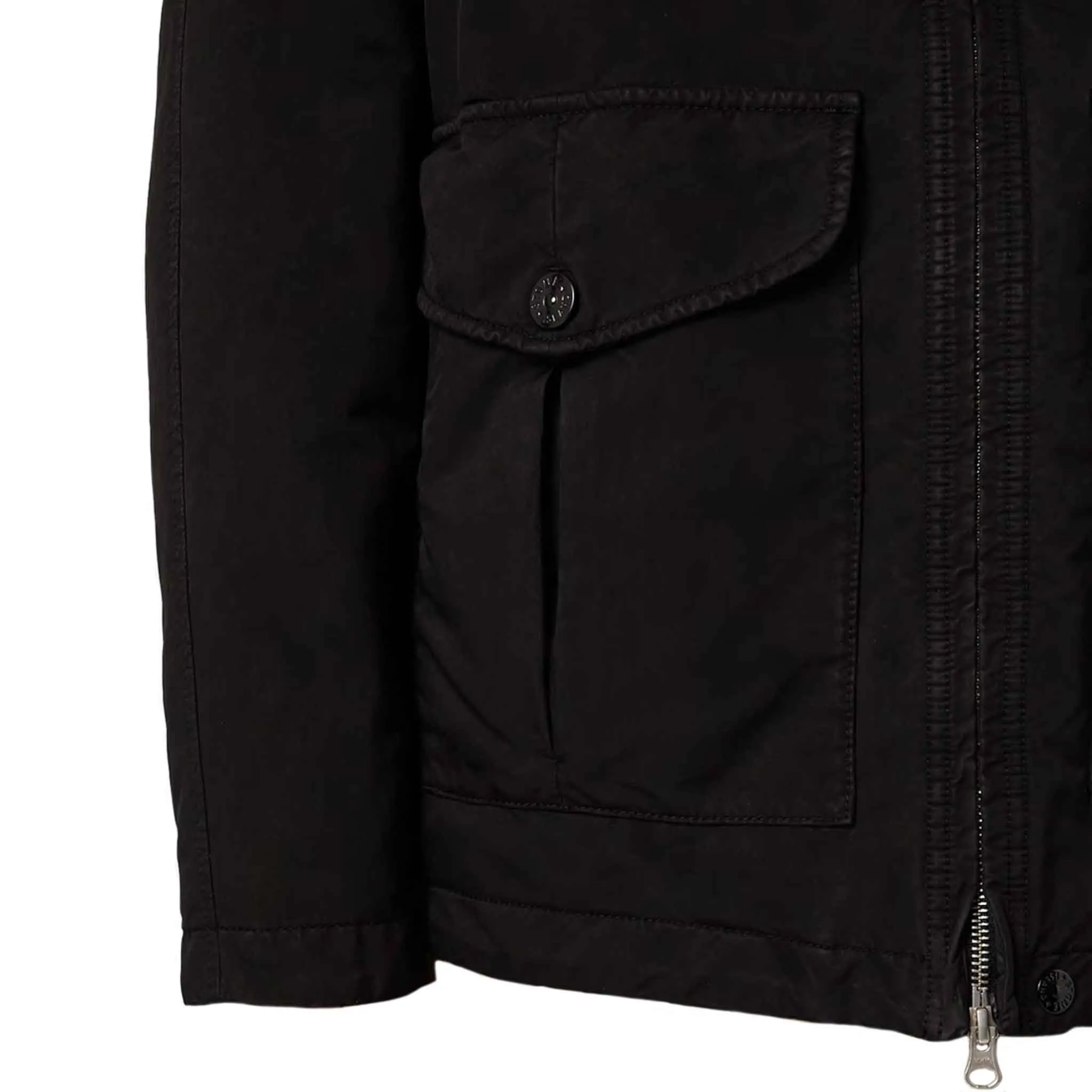 Stone Island David-TC Hooded Down Parka in Black