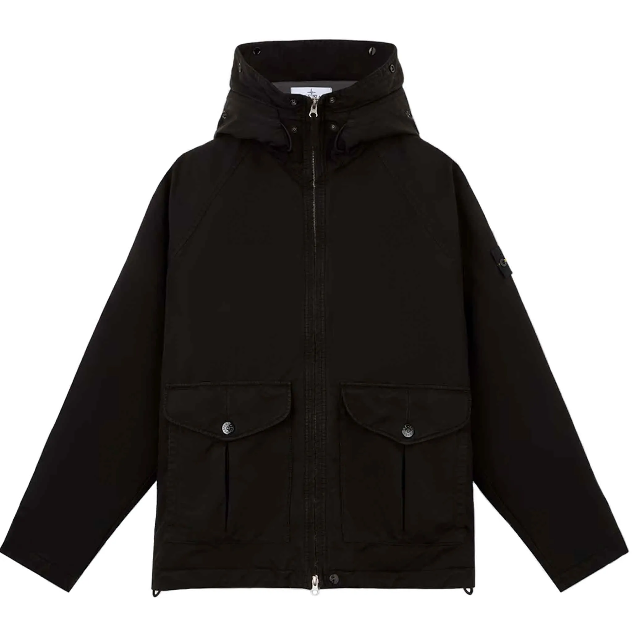 Stone Island David-TC Hooded Down Parka in Black