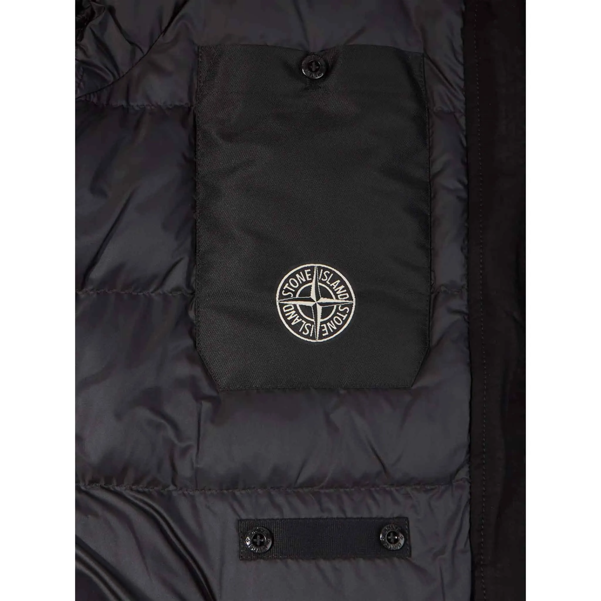 Stone Island David-TC Hooded Down Parka in Black