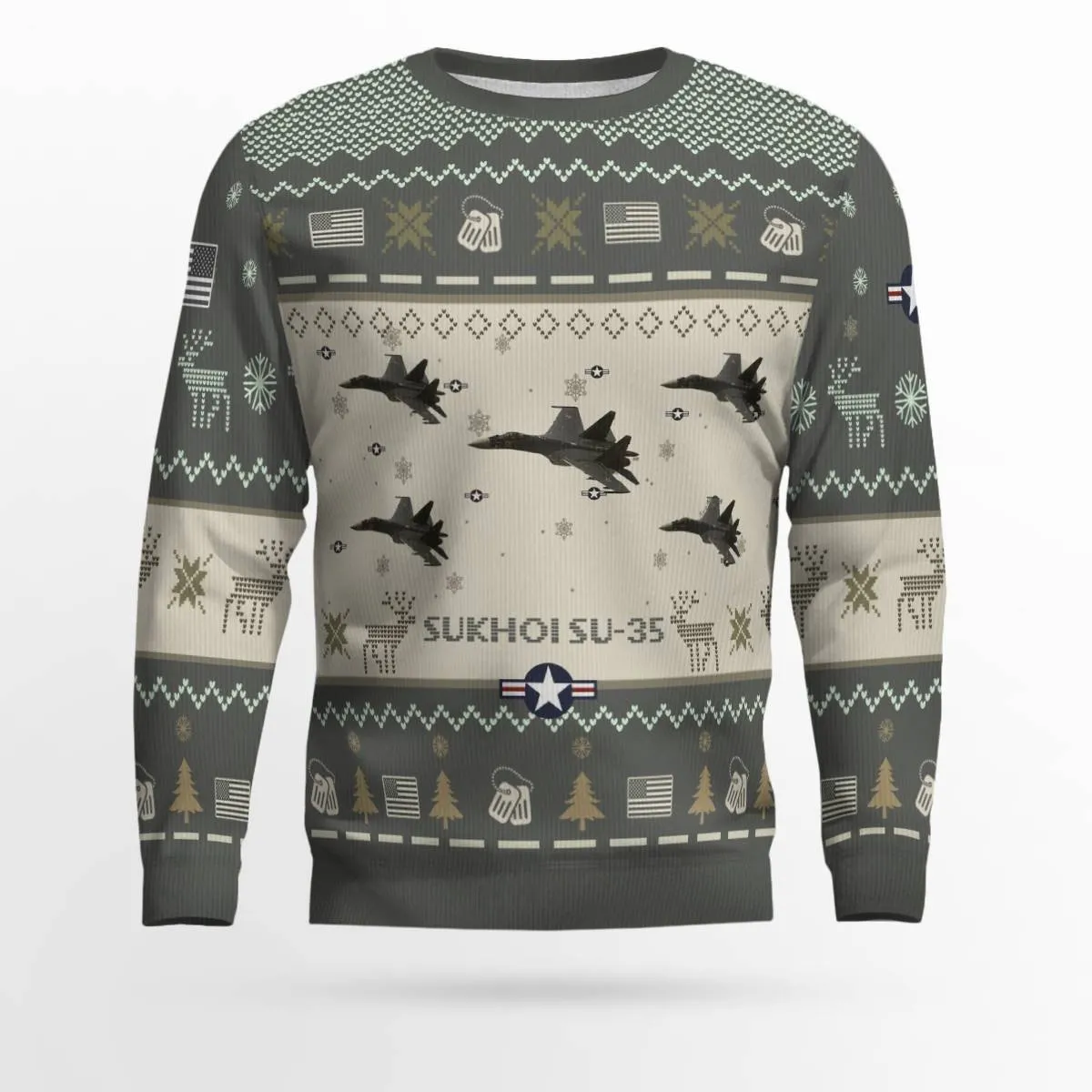 Sukhoi Su-35 SU35_Aircraft Ugly Sweater, Ugly Sweater Christmas Shirt for Men Dad Veteran
