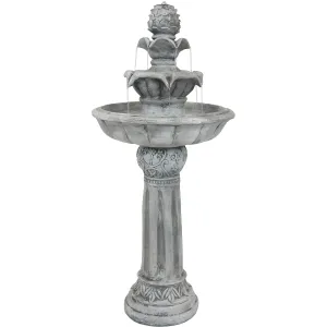 Sunnydaze Ornate Elegance Solar Water Fountain with Battery Backup - 42.5" H