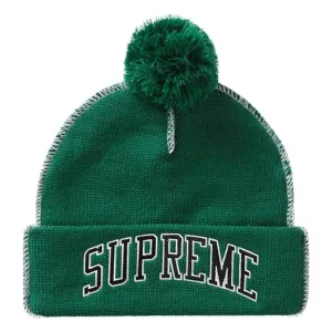 Supreme Contrast Stitch Beanie Green