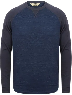 Synopsis Raglan Sleeve Cotton Slub Jumper in Ink Blue - Tokyo Laundry