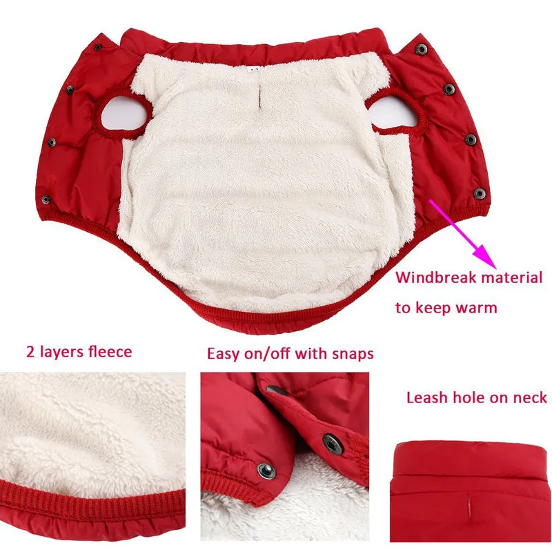 Thick Fleece Lining Warm Winter Vest For Small Dogs