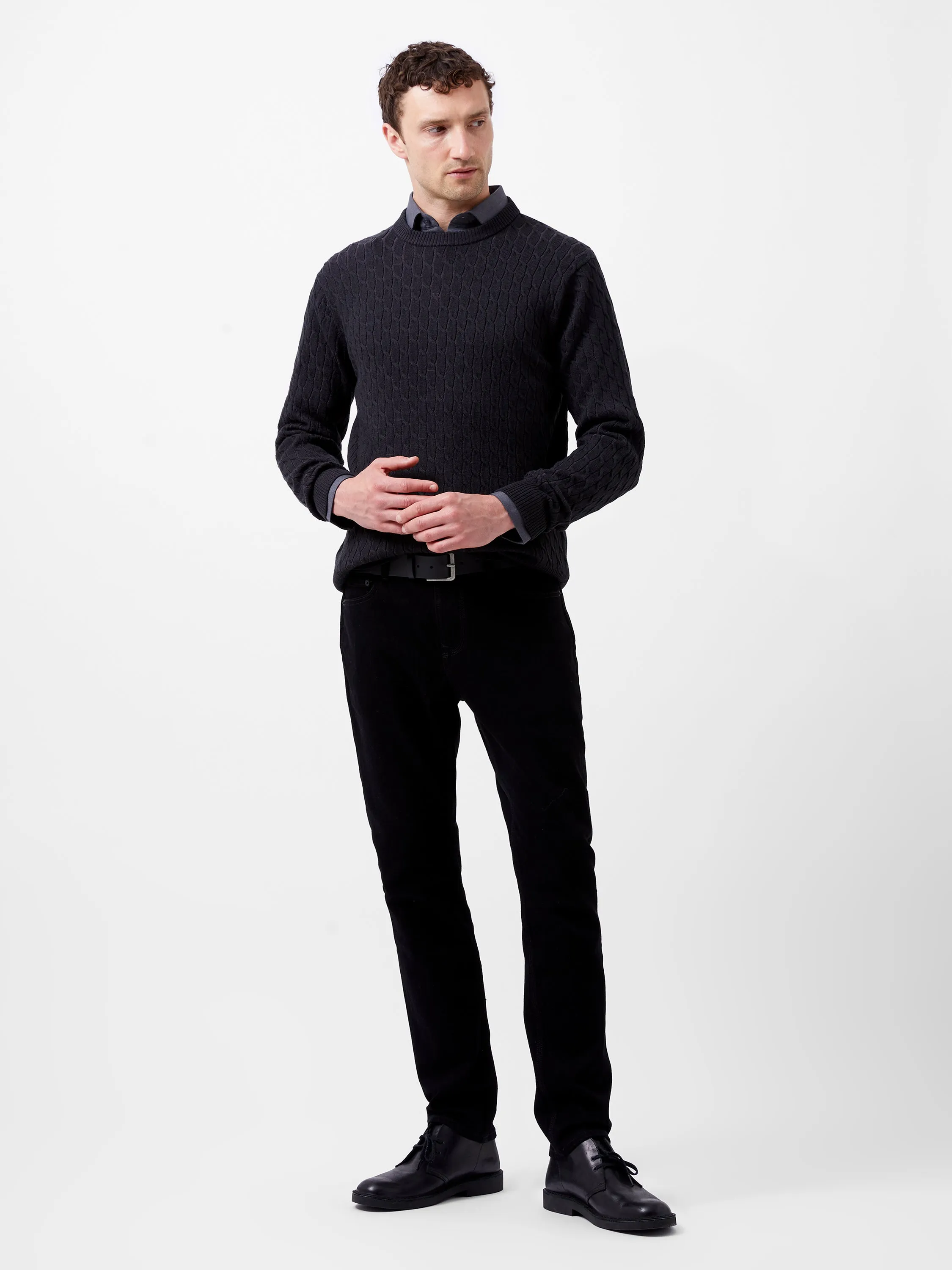 Two Tone Cable Knit Jumper