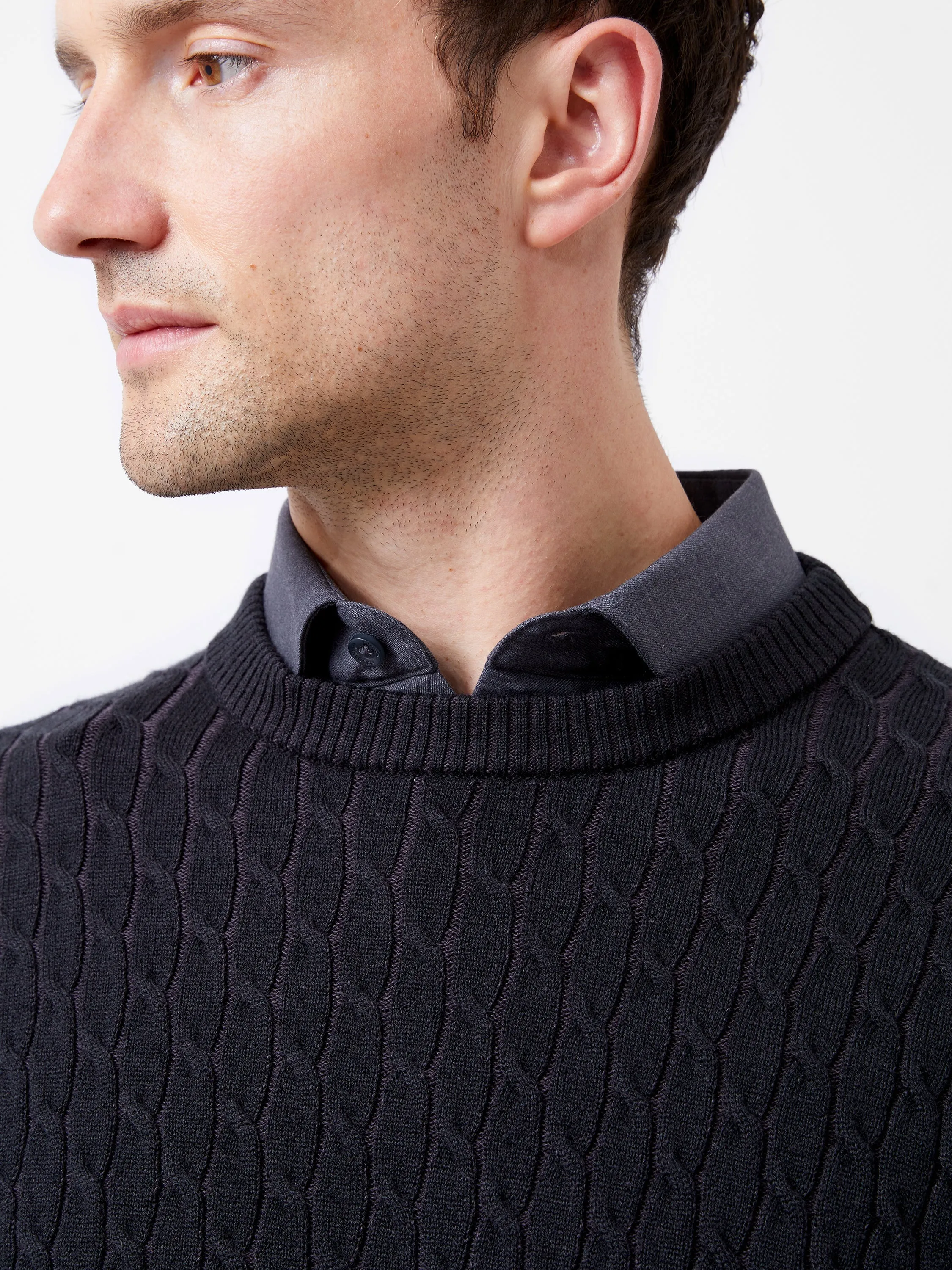 Two Tone Cable Knit Jumper