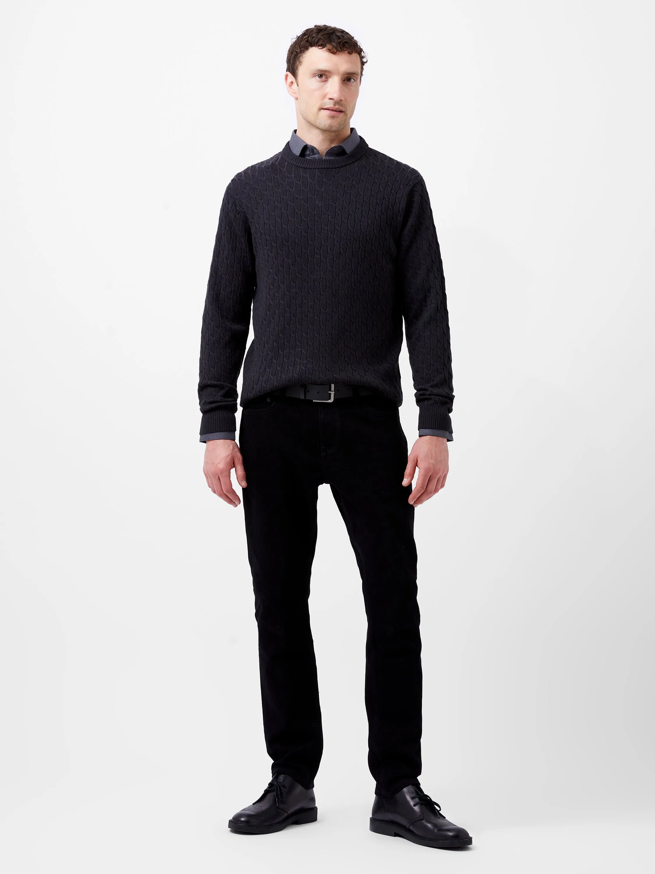 Two Tone Cable Knit Jumper