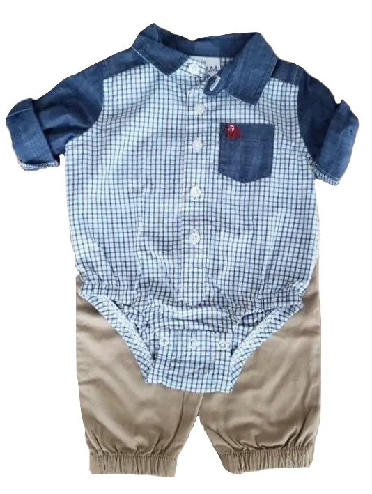 Two-Toned Plaid Newborn Set