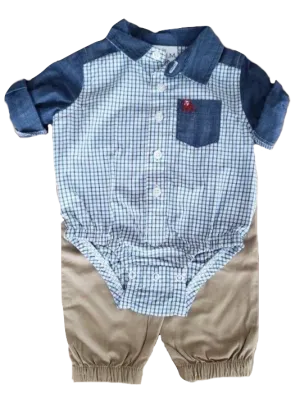 Two-Toned Plaid Newborn Set