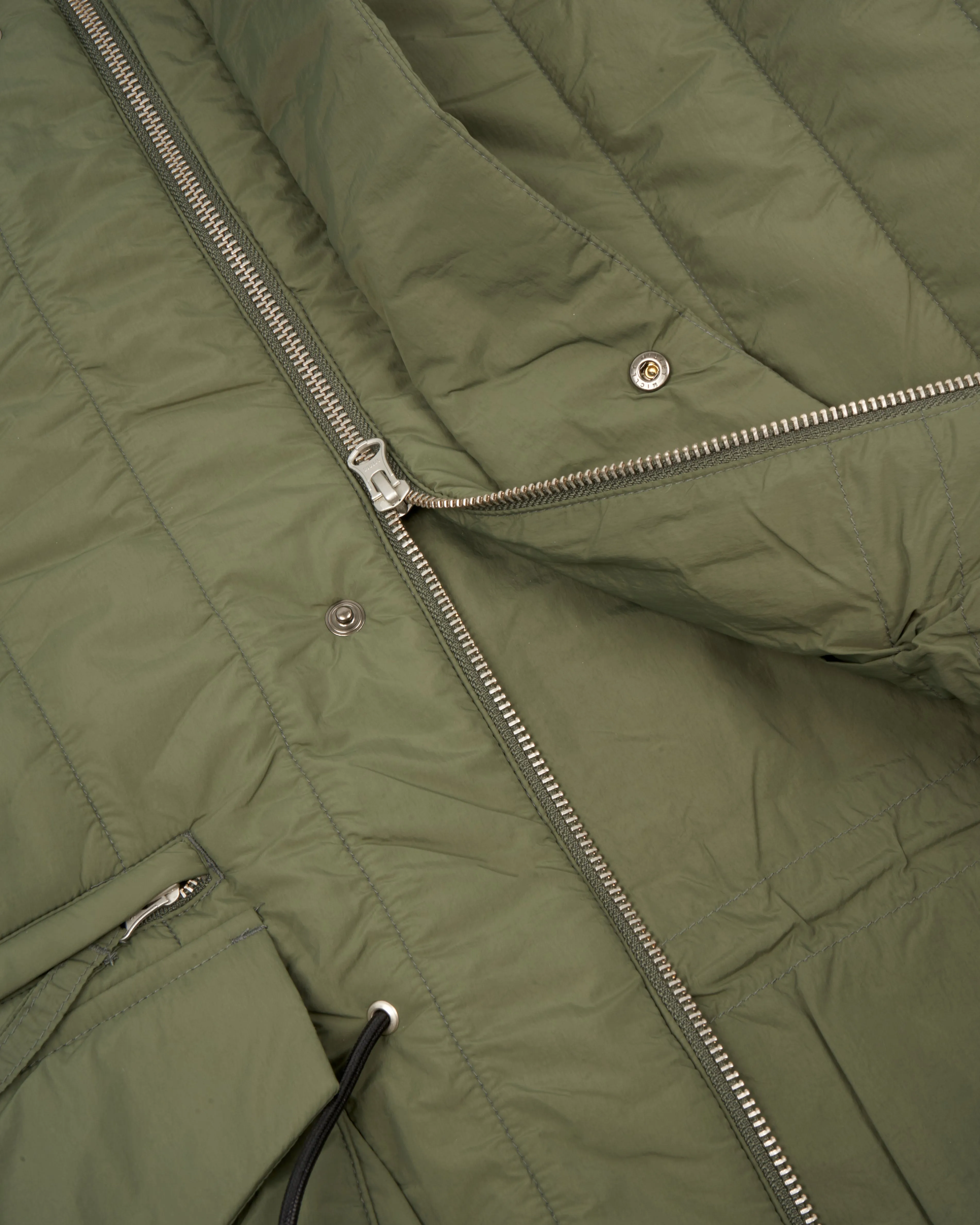Uniform Bridge Quilting Hooded Parka - Olive