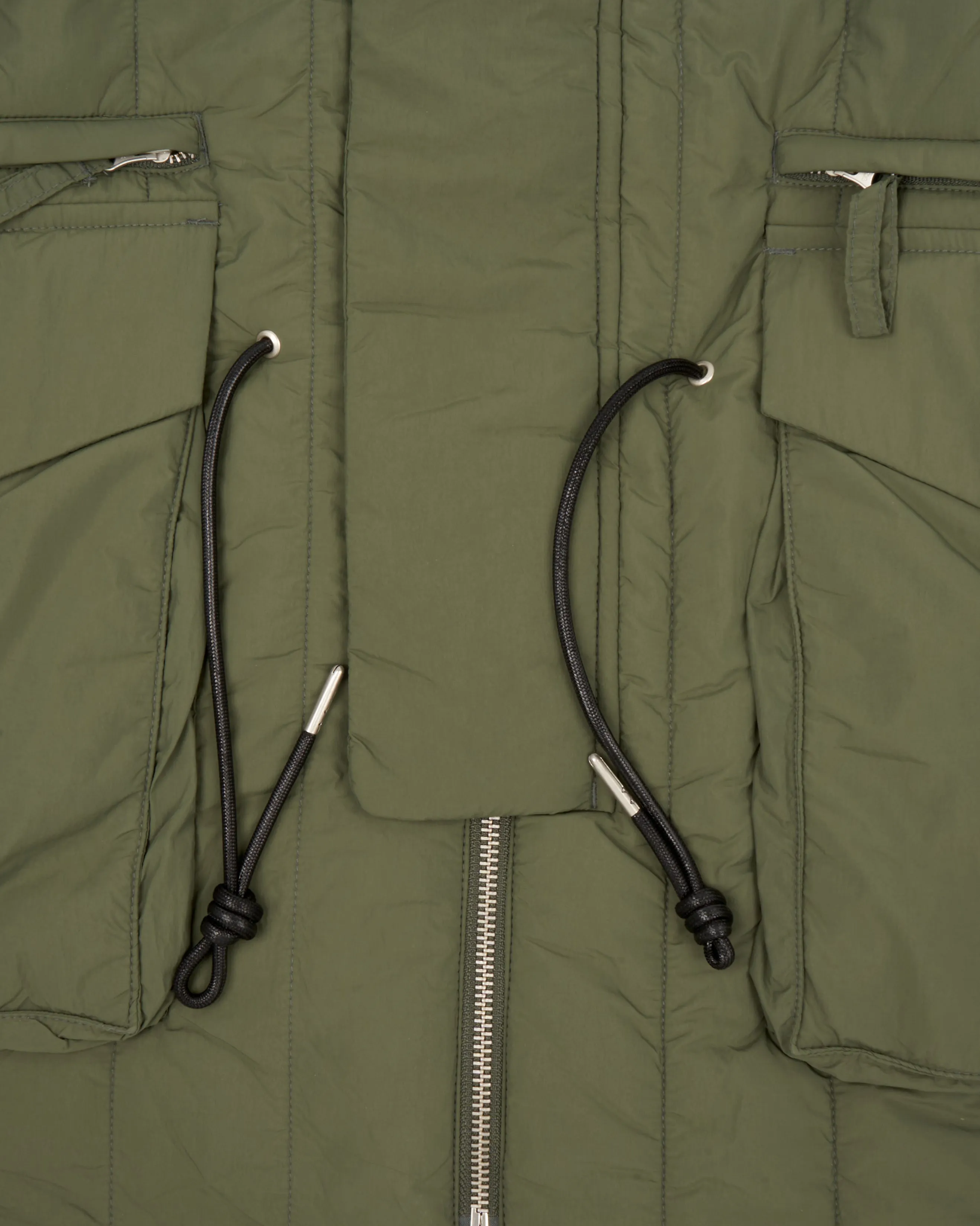 Uniform Bridge Quilting Hooded Parka - Olive