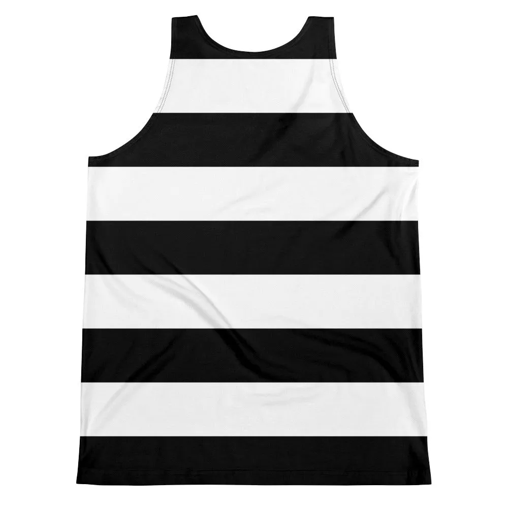 Unisex Tank Top Beach Bound Black and White