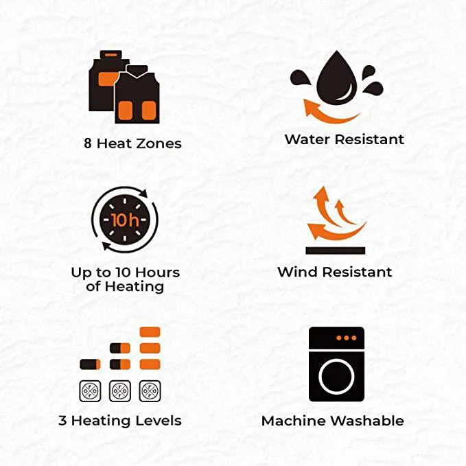 USB Powered Heated Vest - 4 Heat Zones