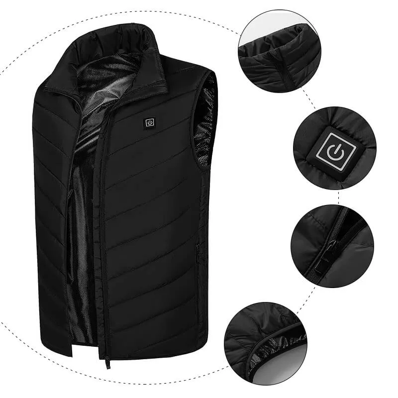 USB Powered Heated Vest - 4 Heat Zones