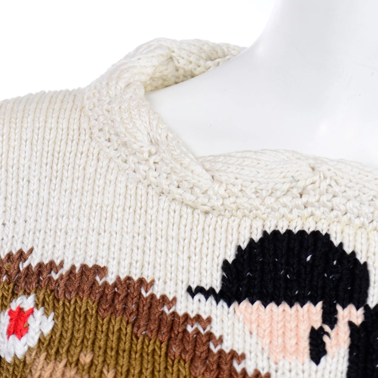 Vintage Berek Cotton Jockey Equestrian Horse Novelty Sweater