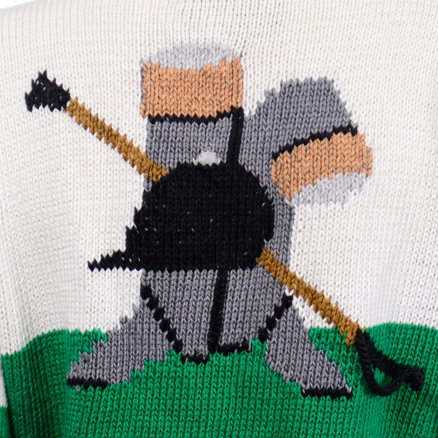 Vintage Berek Cotton Jockey Equestrian Horse Novelty Sweater