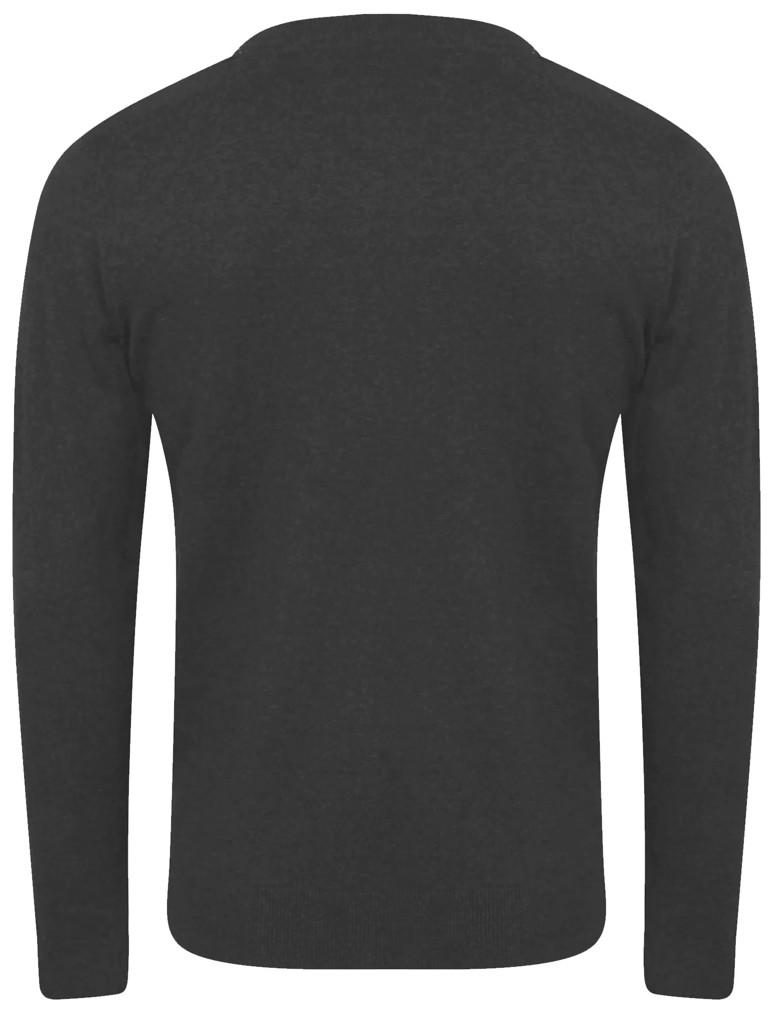 Walenski Mock T- Shirt Insert Knitted Jumper in Charcoal Marl - Dissident