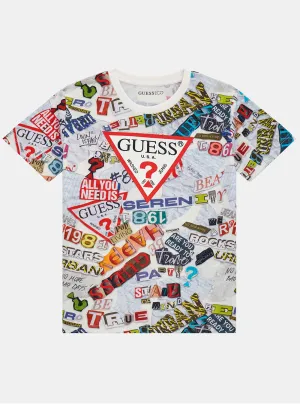 White Multi Short Sleeve T-Shirt (7-16)