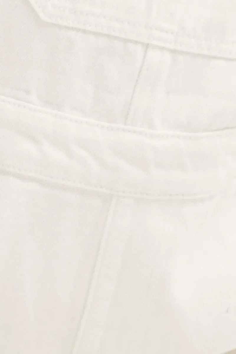 White Overall Shorts Denim