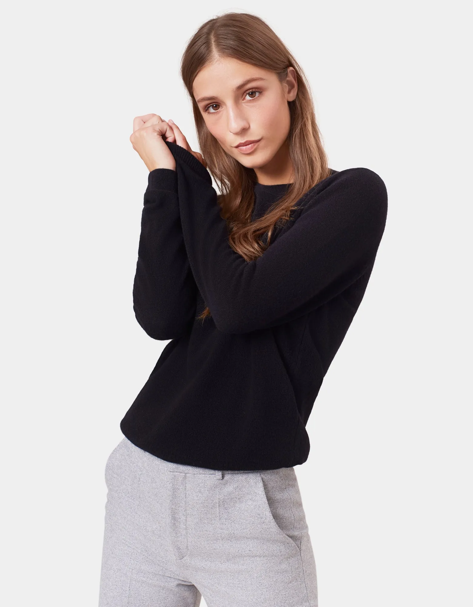 Women Light Merino Wool Crew - Burned Yellow