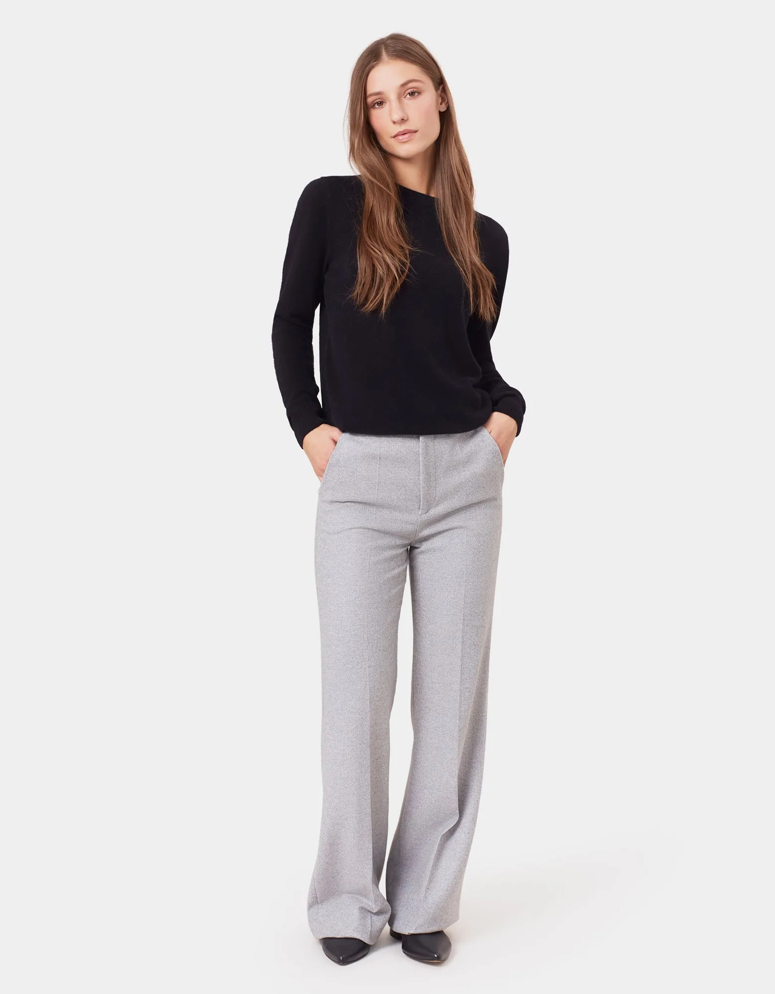 Women Light Merino Wool Crew - Burned Yellow