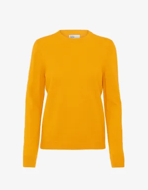 Women Light Merino Wool Crew - Burned Yellow