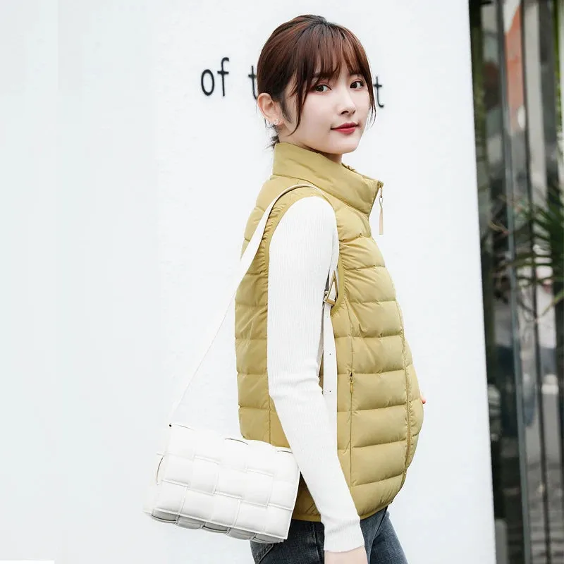 Women Sleeveless Jacket Ultra Light 90% White Duck Down Vests