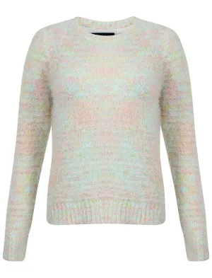 Womens Amara Reya Sweet Pea Crew Neck Jumper in Ivory and Multicolour Twist