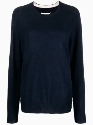 Wool-blend crew-neck jumper