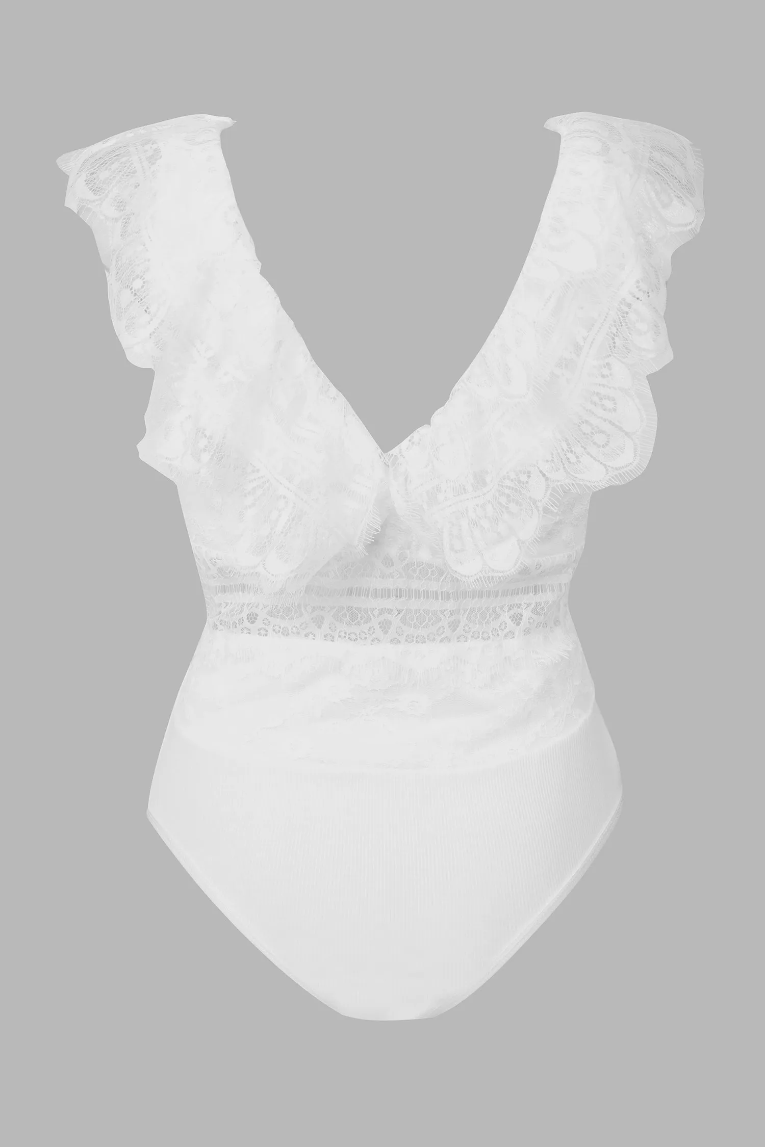 X Madison Love Eyelash Lace V-Neck Bodysuit